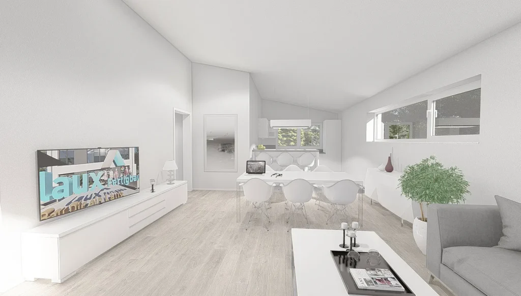 Bungalow Atrium - Wohn- und Essbereich