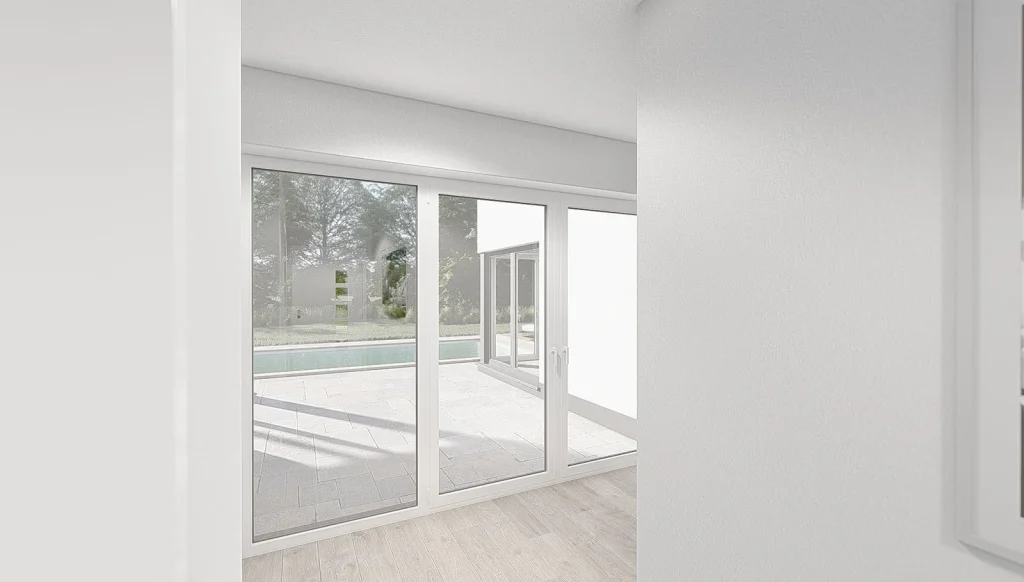 Bungalow Atrium - Blick in den Garten