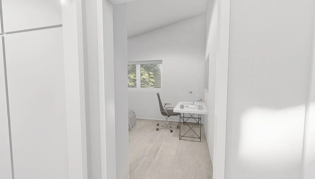 Bungalow Atrium - Sicht auf Kinderzimmer